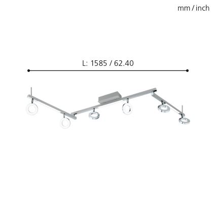 Eglo 96183 - Spotlight BilDILLIO 1 6xLED/3.2W + 3xLED/3.3/230V