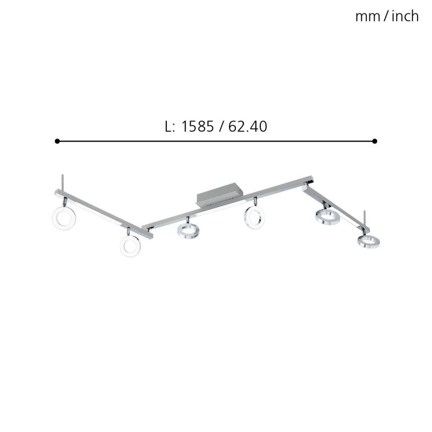 Eglo 96183 - Spotlight BilDILLIO 1 6xLED/3.2W + 3xLED/3.3/230V
