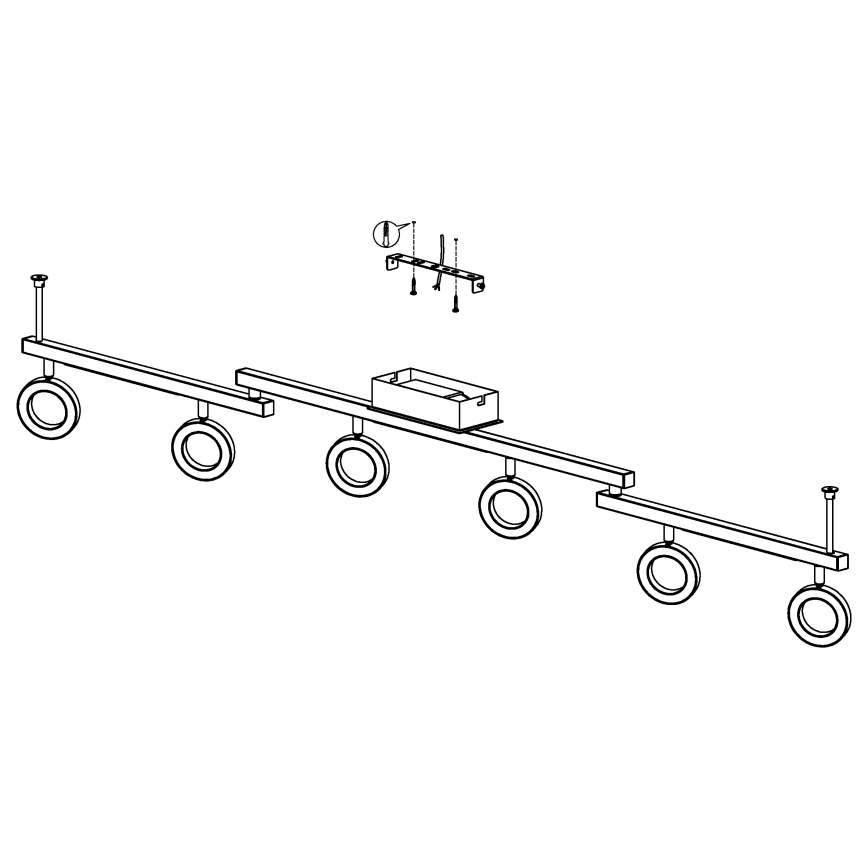 Eglo 96183 - Spotlight BilDILLIO 1 6xLED/3.2W + 3xLED/3.3/230V