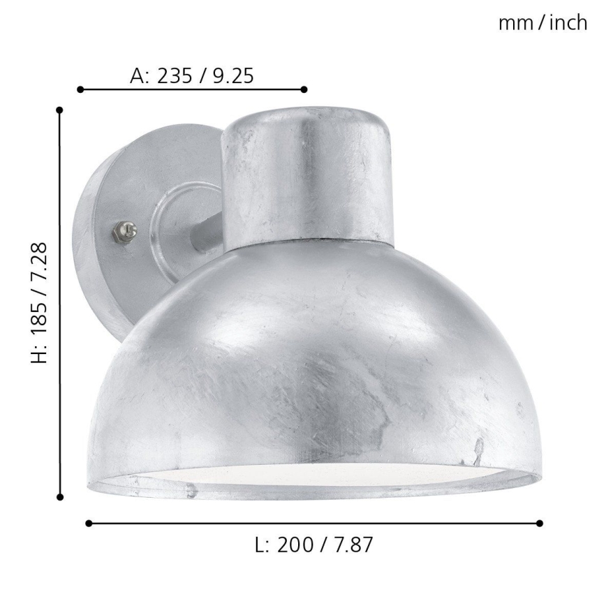 Eglo 96206 - Utomhus Väggbelysning ENTRIMO 1xE27/60W