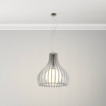 Eglo 96211 - Pendellampa på kabel TINDORI 1xE27/60W/230V Ø 50 cm vit