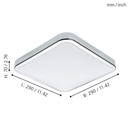 Eglo 96229 - LED Badrumsbelysning MANILVA LED/16W/230V