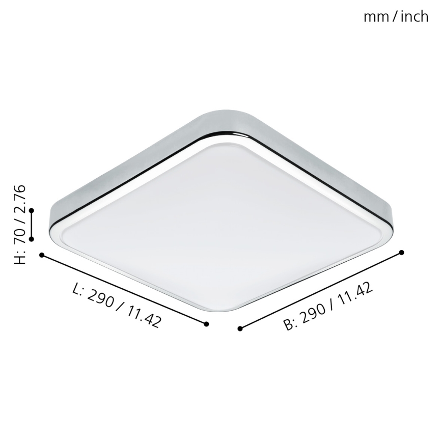 Eglo 96229 - LED Badrumsbelysning MANILVA LED/16W/230V