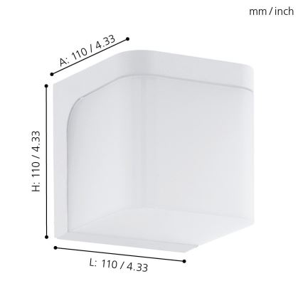 Eglo - LED vägglampa för utomhusbruk LED/4,9W/230V IP44