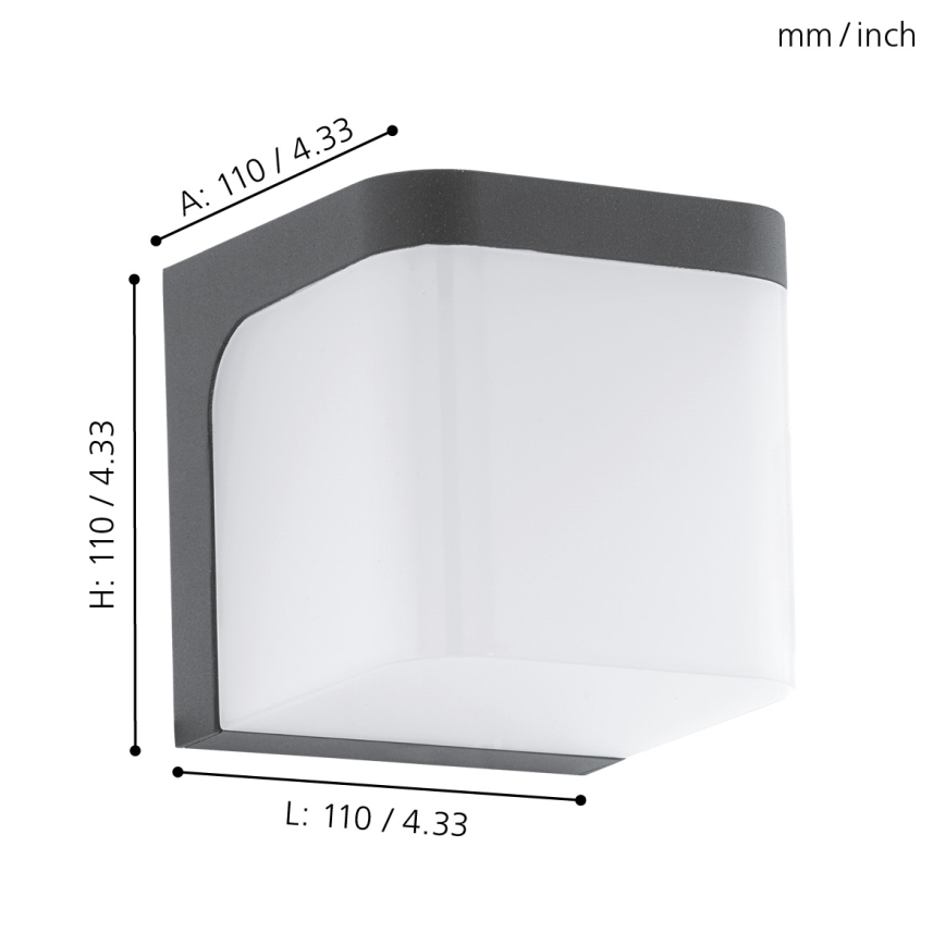 Eglo - LED vägglampa för utomhusbruk LED/4,9W/230V IP44