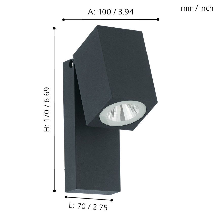 Eglo 96286 - LED utomhus Väggbelysning SAKEDA LED/5W/230V