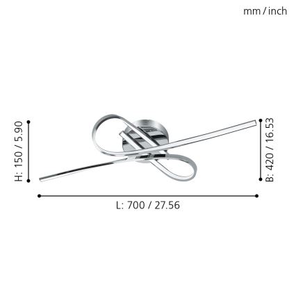 Eglo 96329 - LED Ljuskrona SELVINA 2xLED/10W/230V