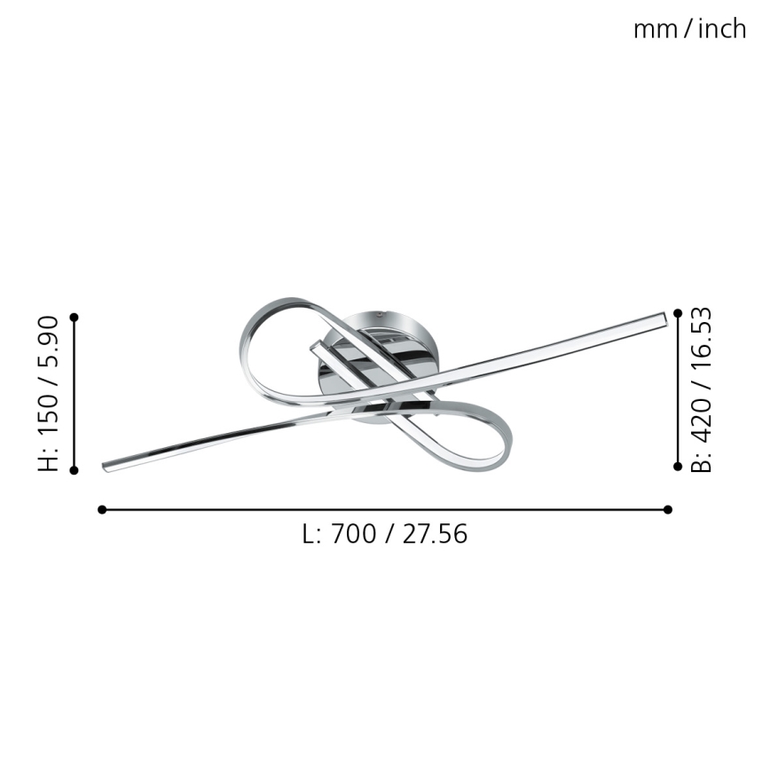 Eglo 96329 - LED Ljuskrona SELVINA 2xLED/10W/230V