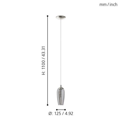 Eglo 96343 - LED Ljuskrona med snöre FARSALA 1xG9/2.5W/230V