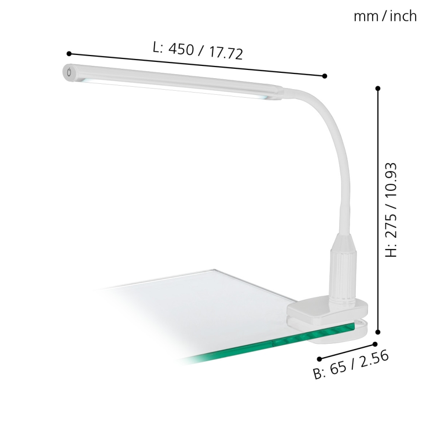 Eglo 96434 - Dimbar LED-lampa med klämma LAROA LED/4,5W/230V