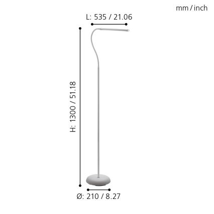 Eglo - LED Ljusreglerad beröring golvlampa LED/4,5W/230V