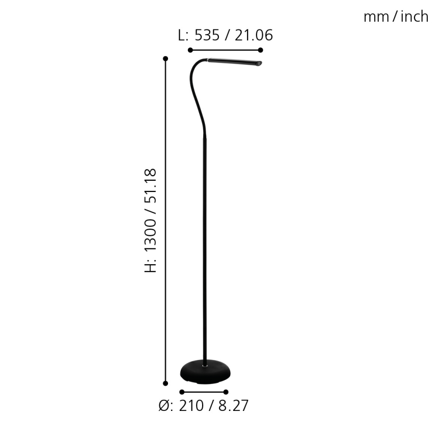 Eglo - LED Ljusreglerad beröring golvlampa LED/4,5W/230V
