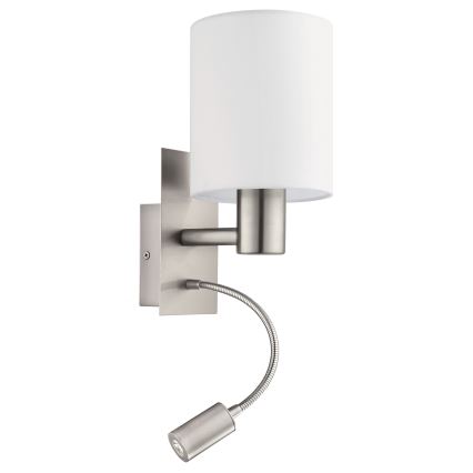 Eglo 96477 - LED Väggbelysning PASTERI 1xE27/40W+LED/3.8W vit