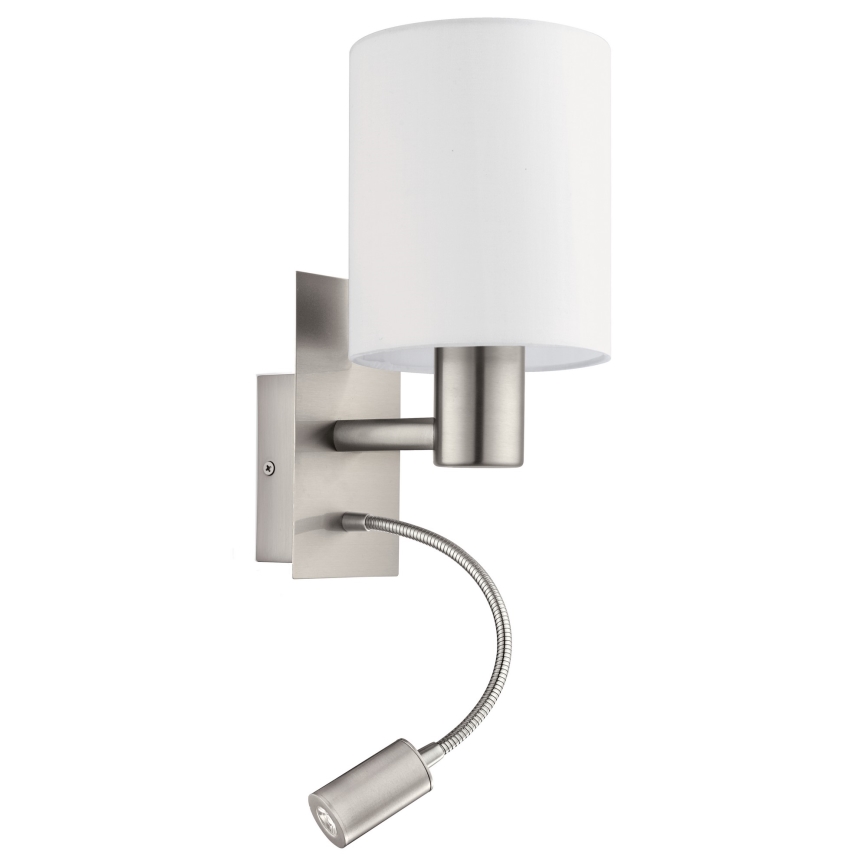 Eglo 96477 - LED Väggbelysning PASTERI 1xE27/40W+LED/3.8W vit