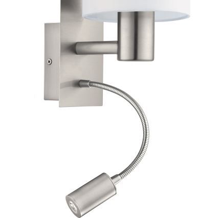 Eglo 96477 - LED Väggbelysning PASTERI 1xE27/40W+LED/3.8W vit