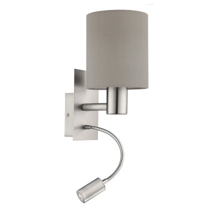 Eglo - LED Flexibel belysning 1xE27/40W+LED/3,8W taupe