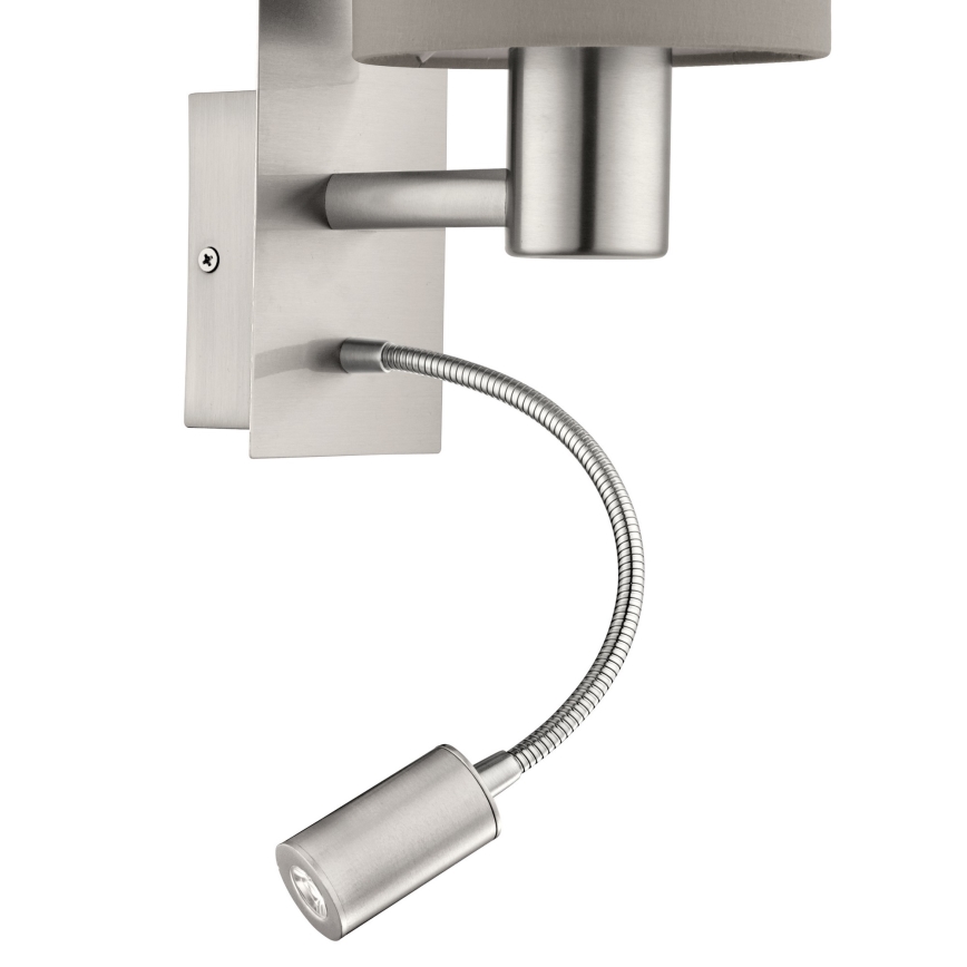 Eglo - LED Flexibel belysning 1xE27/40W+LED/3,8W taupe