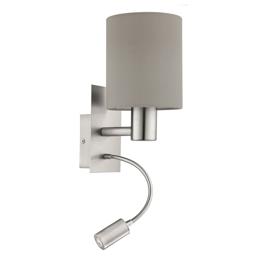 Eglo - LED Flexibel armatur 1xE27/40W+LED/3,8W taupe