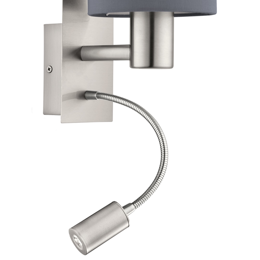 Eglo 96479 - LED Väggbelysning PASTERI 1xE27/40W+LED/3,8W grå