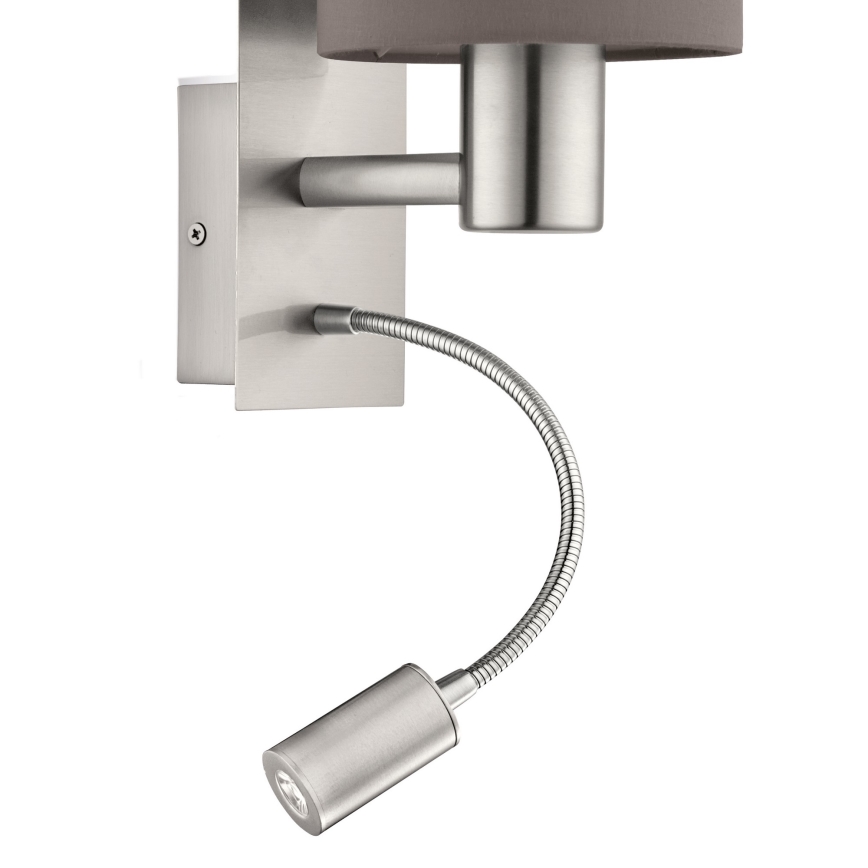 Eglo 96481 - LED Väggbelysning PASTERI 1xE27/40W+LED/3.8W grå