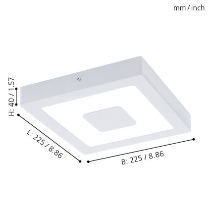 Eglo 96488 - LED Badrumsbelysning tak IPHIAS LED/16.5W/230V