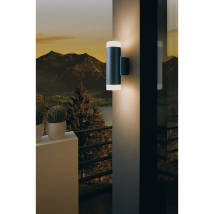 Eglo 96505 - LED utomhus Väggbelysning RIGA 2xGU10/5W