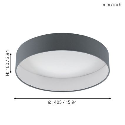 Eglo - LED Dimbar taklampa 1xLED/18W/230V