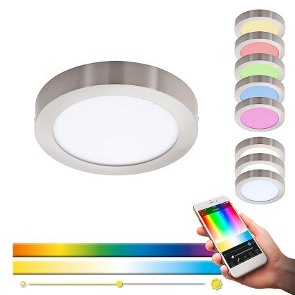 Eglo 96677 - LED RGB Dimbar Takbelysning FUEVA-C LED/15,6W/230V