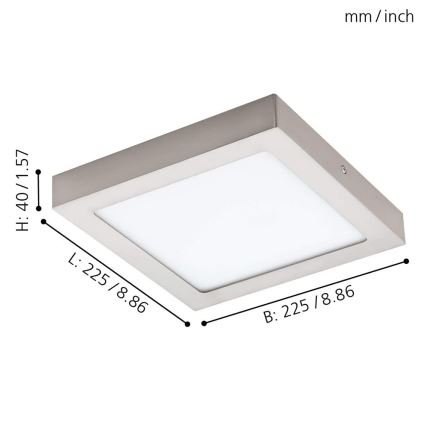 Eglo - LED RGBW dimbar taklampa FUEVA-C LED/15,6W/230V Bluetooth 22,5x22,5 cm