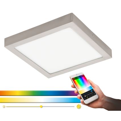 Eglo - LED RGBW dimbar taklampa FUEVA-C LED/21W/230V 30x30 cm