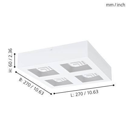Eglo 96794 - LED Takbelysning FERREROS 4xLED/6.3W/230V