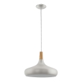 Eglo 96986 - Hängande lampa SABINAR 1xE27/60W/230V 400 mm silver