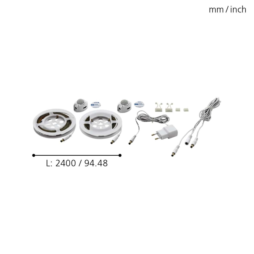 Eglo 97029 - SET 2x LED-slinga med en rörelsesensor PIDIO 2xLED/36x0.1W/230V