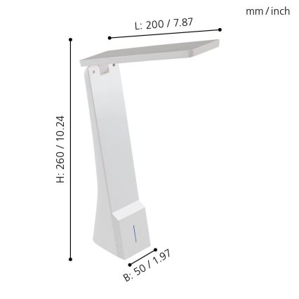Eglo 97044 - LED Dimbar Bordslampa LA SECA 1xLED/1,8W/230V vit