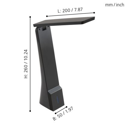 Eglo 97045 - LED Dimbar Bordslampa LA SECA 1xLED/1.8W/230V svart