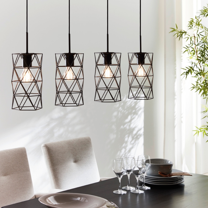 Eglo 97066 - Hängande lampa ESTEVAU 4xE27/60W/230V