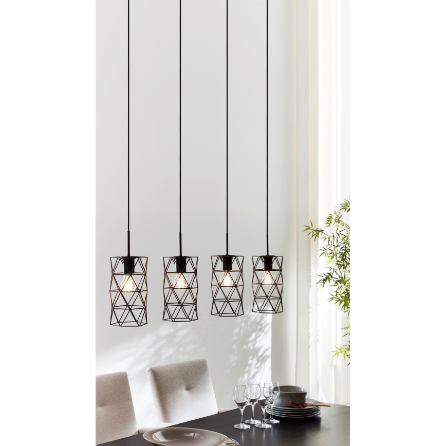 Eglo 97066 - Hängande lampa ESTEVAU 4xE27/60W/230V