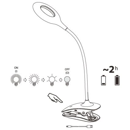 Eglo 97077 - LED-lampa med klämma CABADO 1xLED/3W/230V vit