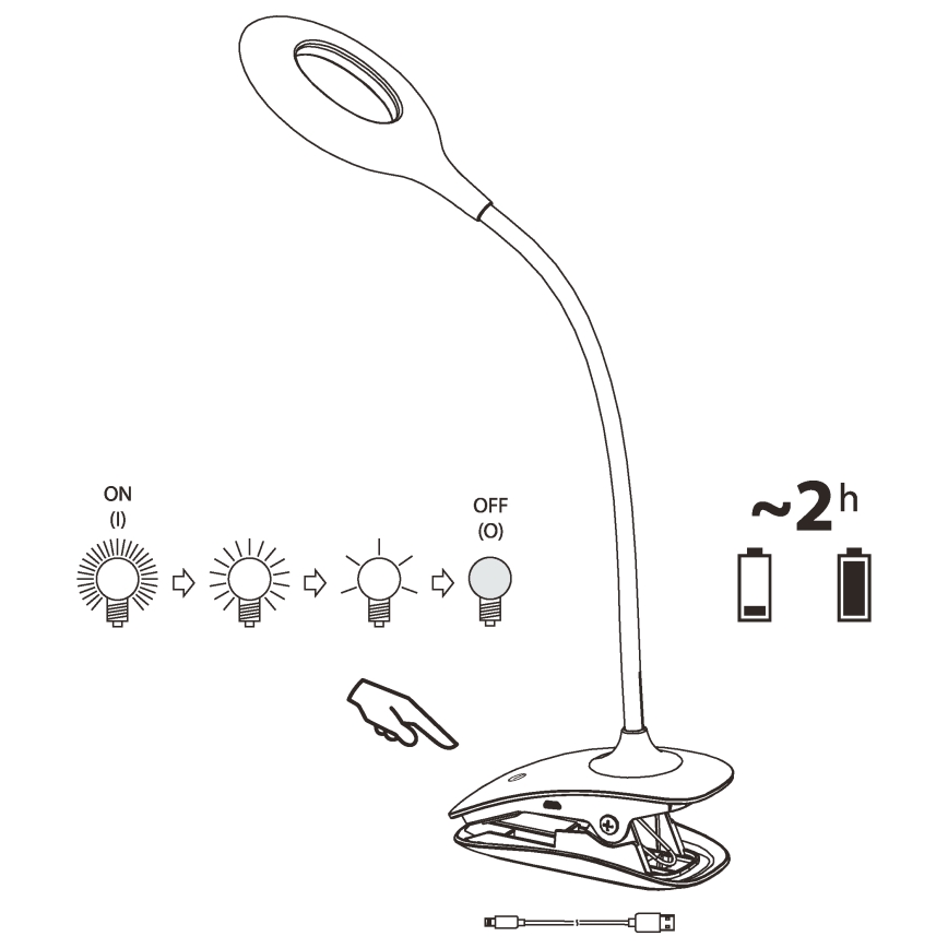 Eglo 97077 - LED-lampa med klämma CABADO 1xLED/3W/230V vit