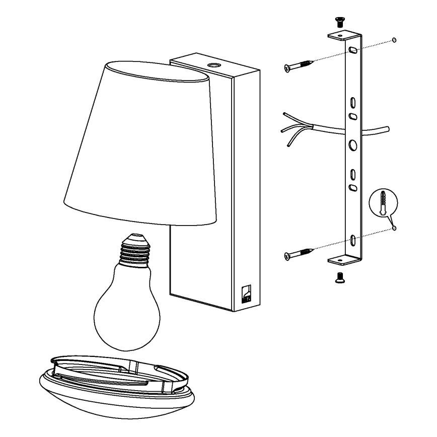 Eglo 97146 - Utomhus Väggbelysning CALDIERO 1xE27/10W/230V