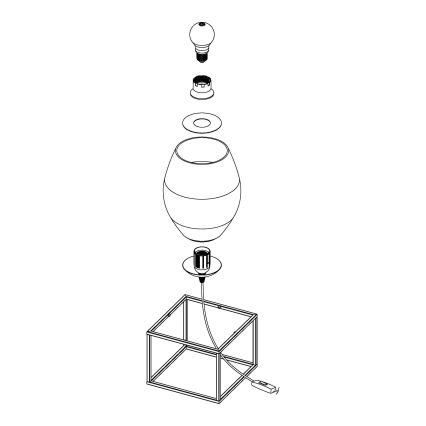 Eglo 97209 - Bordslampa OLIVAL 1 1xE27/40W/230V