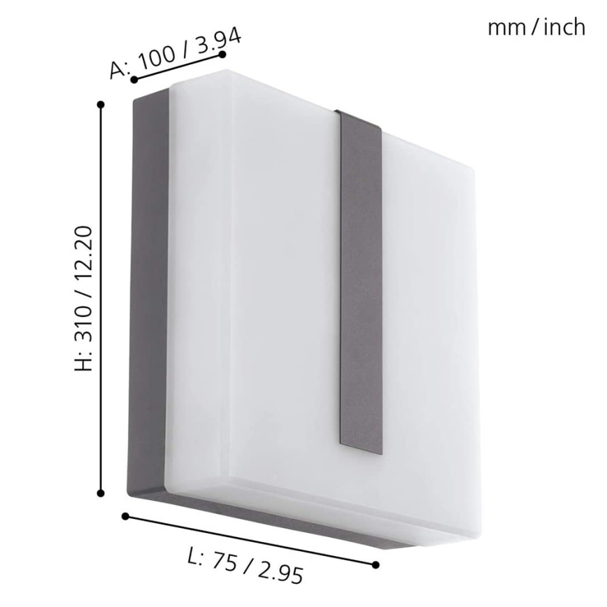 Eglo 97219 - LED Dimbar utomhus Väggbelysning TORAZZA-C LED/14W/230V