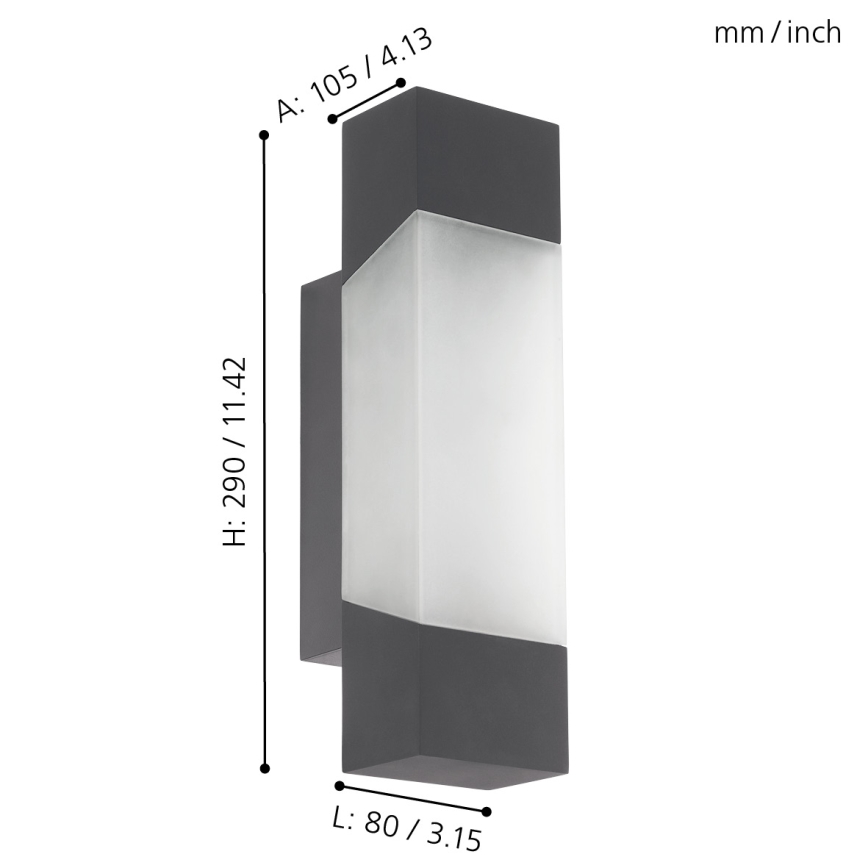 Eglo 97222 - Utomhus LED Väggbelysning GORZANO LED/4,8W/230V