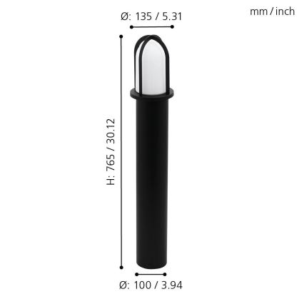 Eglo 97229 - Utomhuslampa PAULLO 1xE27/40W/230V 765 mm