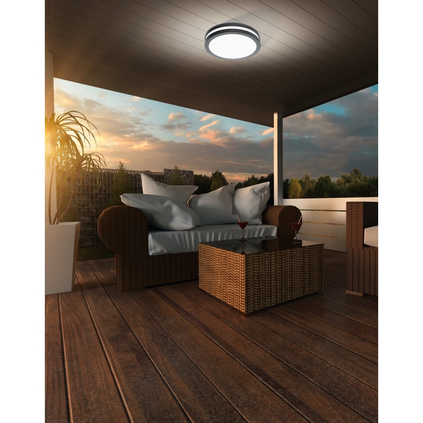 Eglo - LED ljusreglerad taklampa till badrum LOCANA-C LED/14W/230V Bluetooth IP44 antracit