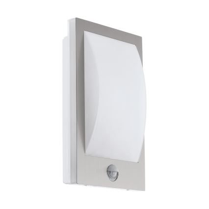 Eglo - Utomhus vägglampa med sensor 1xE27/12W/230V IP44 matt krom