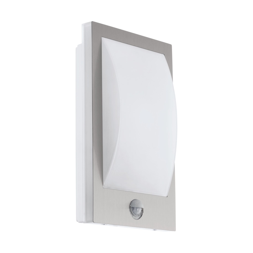 Eglo - Utomhus vägglampa med sensor 1xE27/12W/230V IP44 matt krom