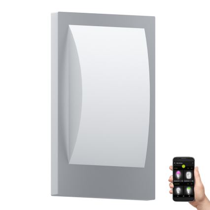 Eglo - LED dimbar utomhusvägglampa 1xE27/9W/230V IP44 matt krom