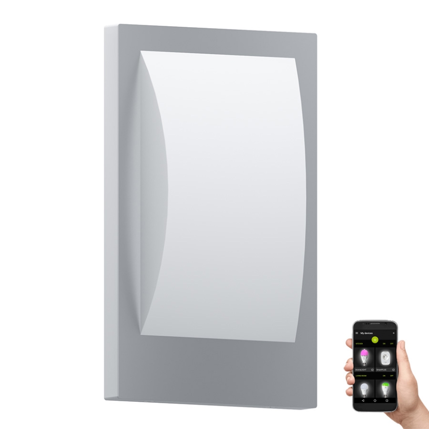 Eglo - LED dimbar utomhusvägglampa 1xE27/9W/230V IP44 matt krom