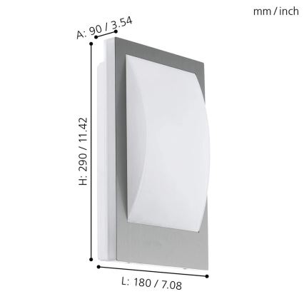 Eglo - LED dimbar utomhusvägglampa 1xE27/9W/230V IP44 matt krom